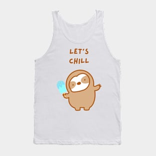 Let’s Chill Summer Blue Popsicle Sloth Tank Top